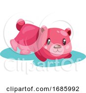Poster, Art Print Of Pink Bear On The Ground