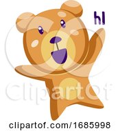 Poster, Art Print Of Light Brown Teddy Bear Saying Hi