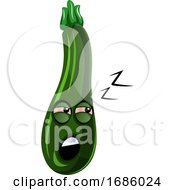 Poster, Art Print Of Sleepy Cartoon Courgettes Illustration Vector On White Background