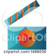 Poster, Art Print Of Blue And Orange Video Player Icon Vector Illustration On A White Background