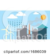 Poster, Art Print Of Different Renewable Energy Sources Illustration Vector On White Background