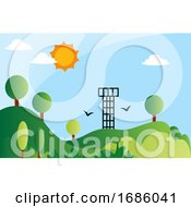 Poster, Art Print Of Solar Energy As A Renewable Energy Source Illustration Vector On White Background
