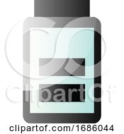 Poster, Art Print Of Vector Icon Illustration Of A Half Full Battery On White Background