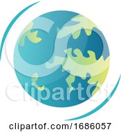 Rotating Planet Earth Vector Illustration On A White Background