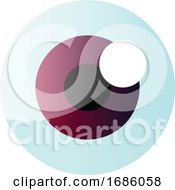 Vector Illustration Of An Eyeball With Purple Iris On White Background