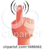 Poster, Art Print Of Vector Illustration Of A Hand With Pointing Finger On A White Background