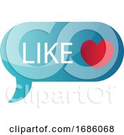 Blue Like Message Bubble Vector Icon Illustration On A White Background