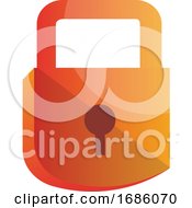 Orange Lock Simple Vector Illustration On A White Background