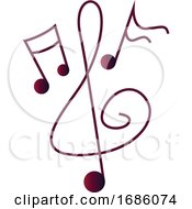 Poster, Art Print Of Simple Vector Illustration Of A Music Notes On A White Background