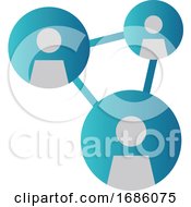 Poster, Art Print Of Simple Blue Vector Illustration Of A Networking Icon On A White Background