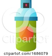 Vector Illustration Of A Green Pen Drive On White Background