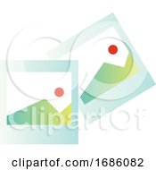 Poster, Art Print Of Vector Icon Illustration Of A Two Simple Photos On White Background