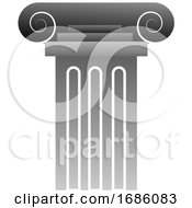 Vector Illustration Of A Grey Greek Pillar On White Background