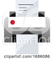 Grey And White Printer Vector Illustration On A White Background