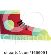 Poster, Art Print Of Red Converse Sneaker Vector Illustration On A White Background