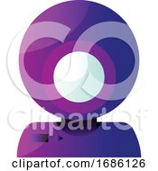 Vector Icon Illustration Of A Purple Round Webcam On White Background