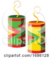 Crackers For Chinese New Year Celebrations Vector Illustration