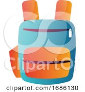 Blue And Orange School Backpack Vector Illustration On A White Background