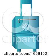 Poster, Art Print Of Blue Traveling Brief Case Simple Vector Illustration On A White Background