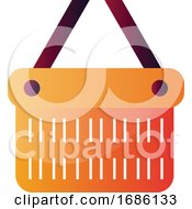Orange Bucket With Purple Handlers Vector Illustration On A White Background