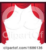 Poster, Art Print Of Red Curtains Simple Vector Illustration On A White Background