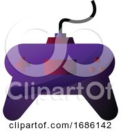 Poster, Art Print Of Vector Illustration Of A Purple Gamepad On A White Background