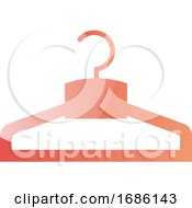Light Pink Hanger For Clothes Vector Illustration On A White Background
