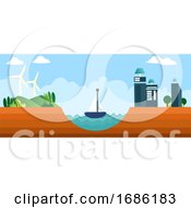 Different Types Of Renewable Energy Sources Illustration Vector On White Background