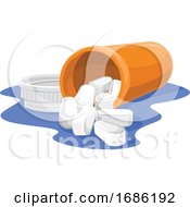 Poster, Art Print Of Vector Of Tablets And Bottle