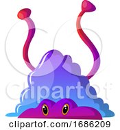 Poster, Art Print Of Pink Snail With Horns Illustration Vector On White Background