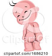 Poster, Art Print Of Baby Showing Butt And Smilling