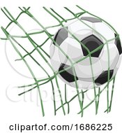 Poster, Art Print Of Soccer Ball On Net