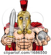 Spartan Trojan Golf Sports Mascot