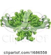 Poster, Art Print Of Bacteria Virus Evil Microbe Monster Cartoon