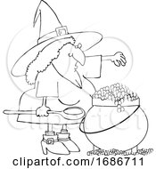Poster, Art Print Of Witch Making A Spell In Her Cauldron