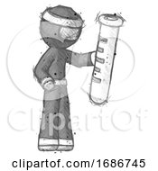 Sketch Ninja Warrior Man Holding Large Test Tube
