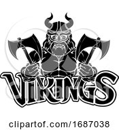Poster, Art Print Of Viking Warrior Sports Mascot