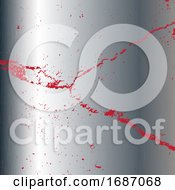 Poster, Art Print Of Metal Texture With Red Background