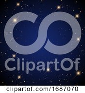 Poster, Art Print Of Starry Background With Glowing Stars