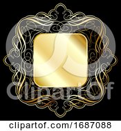 Poster, Art Print Of Elegant Gold Frame Background
