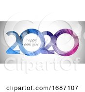 Poster, Art Print Of Happy New Year Banner With Cut Out Number Design