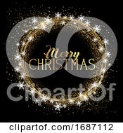 Poster, Art Print Of Christmas Background With Glitter And Snowflakes