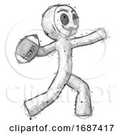Sketch Little Anarchist Hacker Man Throwing Football