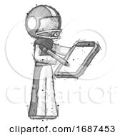 Sketch Football Player Man Using Clipboard And Pencil