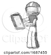 Poster, Art Print Of Sketch Football Player Man Reviewing Stuff On Clipboard