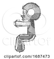 Sketch Football Player Man Sitting Or Driving Position