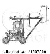 Sketch Football Player Man In Ultralight Aircraft Side View