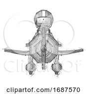 Poster, Art Print Of Sketch Football Player Man In Geebee Stunt Plane Front View