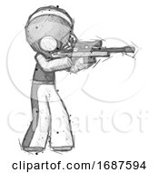 Poster, Art Print Of Sketch Football Player Man Shooting Sniper Rifle