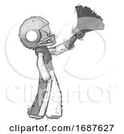 Sketch Football Player Man Dusting With Feather Duster Upwards